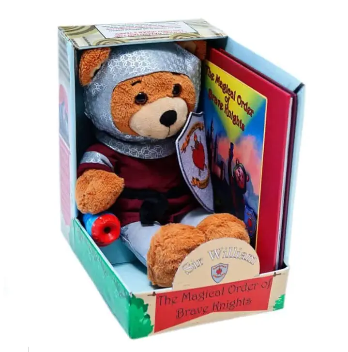 Sir William Brave Knight Kit. The Brave Knights Kit featuring Sir William, is a soft and cuddly bear that your child cannot resist. His sweet face and strong armor will reassure your child that they are being protected while they sleep. His chainmail armor-hood can be pulled back during playtime, but don&rsquo;t forget to pull it back on when he is on guard at night! Jays Sweet N Sour Life 2019 Holiday Gift Guide for kids.