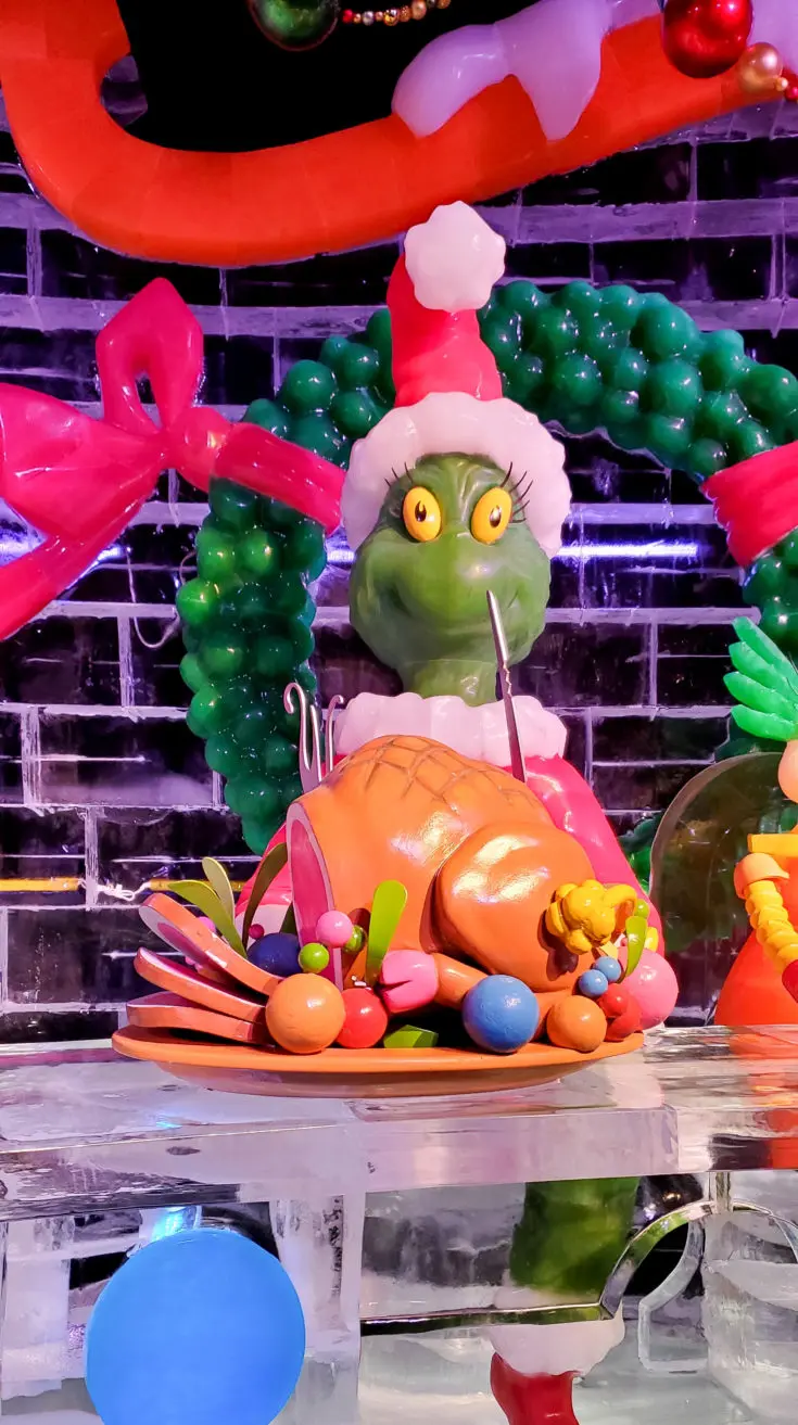 ICE How The Grinch Stole Christmas Feast. The must-see holiday attraction is back! ICE! featuring the 1957 Dr. Seuss classic, How The Grinch Stole Christmas! Watch how the Grinch tries to steal Christmas from the Whos of Who-ville through interactive ice sculptures and displays.
