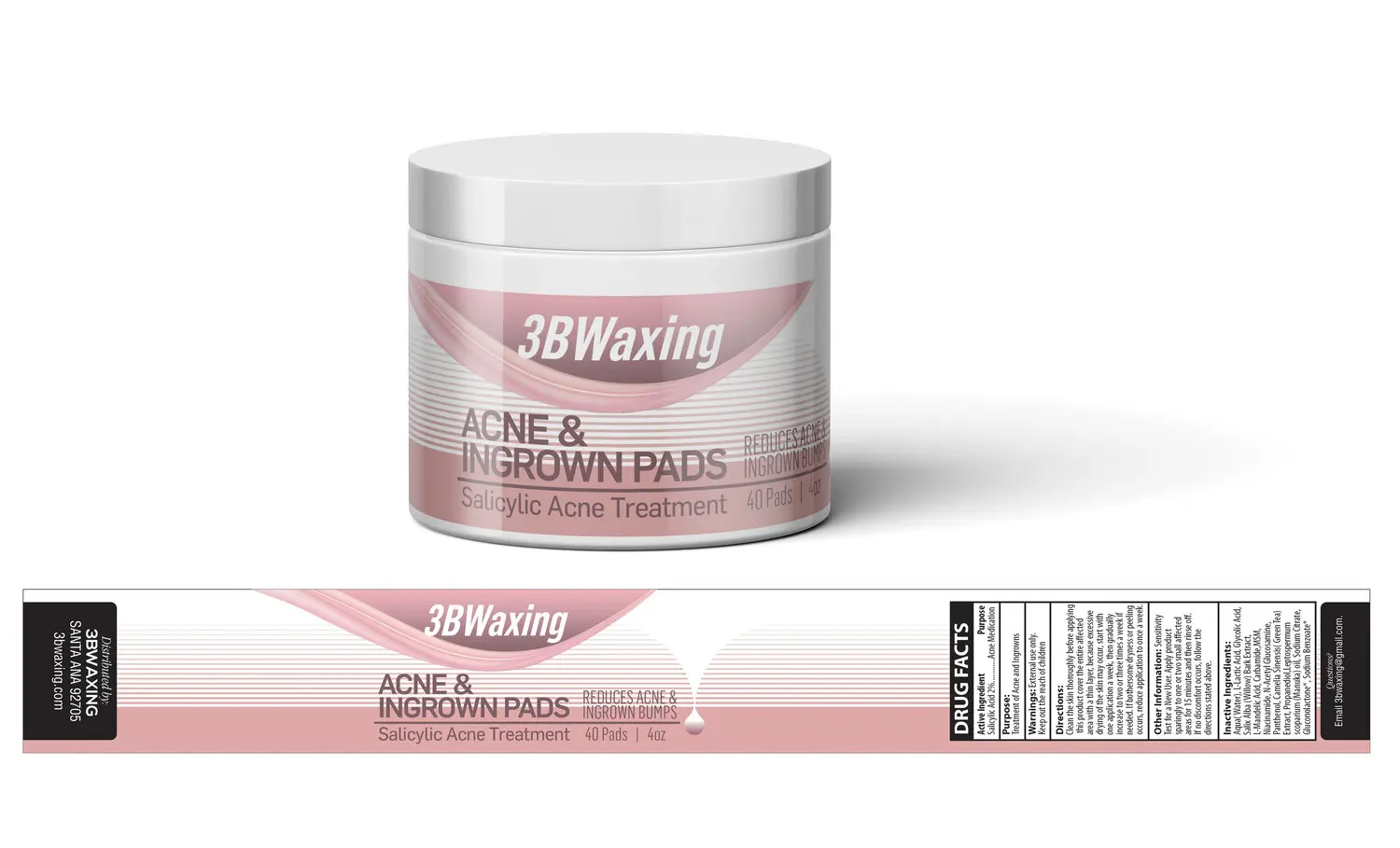 3BWaxing Acne and Ingrown Pads. Everyone is busy. But, this is one way to stay on top of your beauty routine. Exfoliating pads are easy and convenient to use.