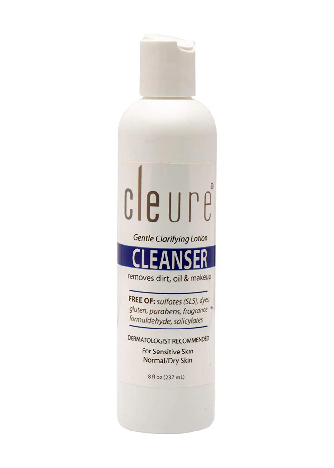 Cleure Hypoallergenic Lotion Cleanser for Dry Sensitive Skin is Paraben Free, Salicylate Free, Fragrance-Free, and Gluten-Free and only has gentle ingredients. It is made with special emollients that refresh and gently condition your skin.