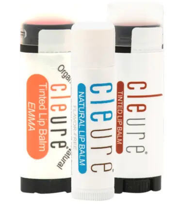 Cleure Lip Balm Trio Stocking Stuffer. This makeup gift set has essentials for your lips. Comes with a white mesh gift bag, making it the perfect holiday gift for friends, family and co-workers.