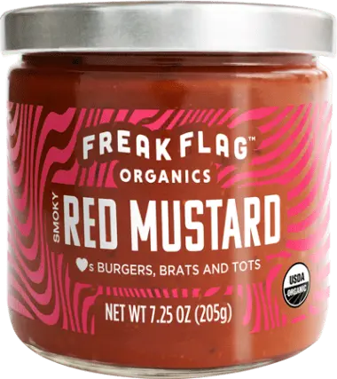 Freak Flag Smoky Red Mustard. Smoked paprika: It&rsquo;s the culinary darling of all those Instagram-famous chefs. Plus mustard seeds and tomato to push your flavor range up past 11.