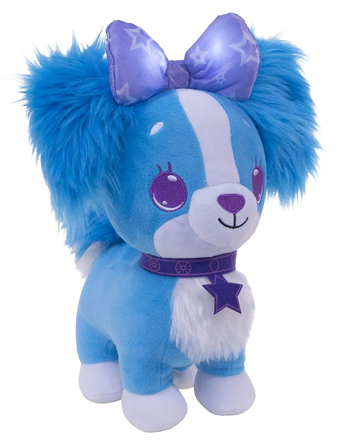 Say Hello to the magical Wish Me pets! the soft and sweet pets that let you wish upon a bow. Kiss their nose and their bow glows. Make a wish, blow a kiss and it's lights out and dreams away! Wish Me pets make sounds when you play with them.