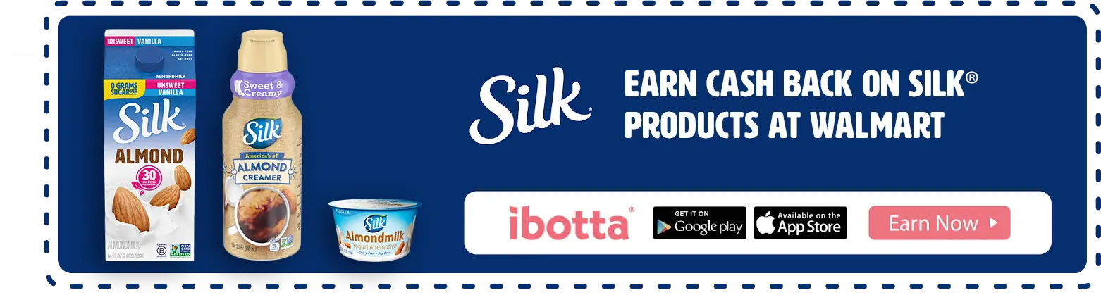 Silk Ibotta Offer. The New Year season is upon us, which means we are all striving to live better, healthier, more fulfilled lives. Save on your favorite Silk&reg; Almondmilk (or try something new) with this Ibotta offer.
