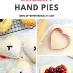 Chocolate Cherry Hand Pies. Made with a from-scratch flaky buttery pie crust that rivals any store-bought brand. My Dark Chocolate Cherry Hand Pies will put a smile on your loved one's face this Valentine's Day. Find the full recipe on my blog at JaysSweetNSourLife.com.