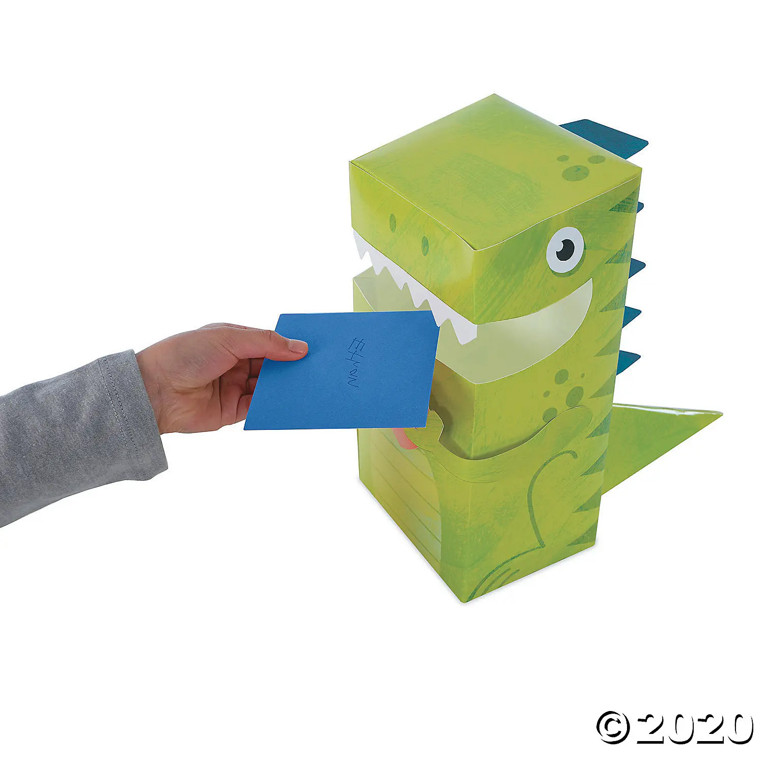 Dinosaur Valentine Mailbox. This ready-to-assemble dinosaur is perfect for collecting Valentines cards and candy at any classroom party. Simply fold the sturdy cardstock mailbox, seal it with adhesive strips and add sparkly foil accessories for your own personal touch! 2020 Valentine's Day Gift Guide from Jays Sweet N Sour Life Blog.