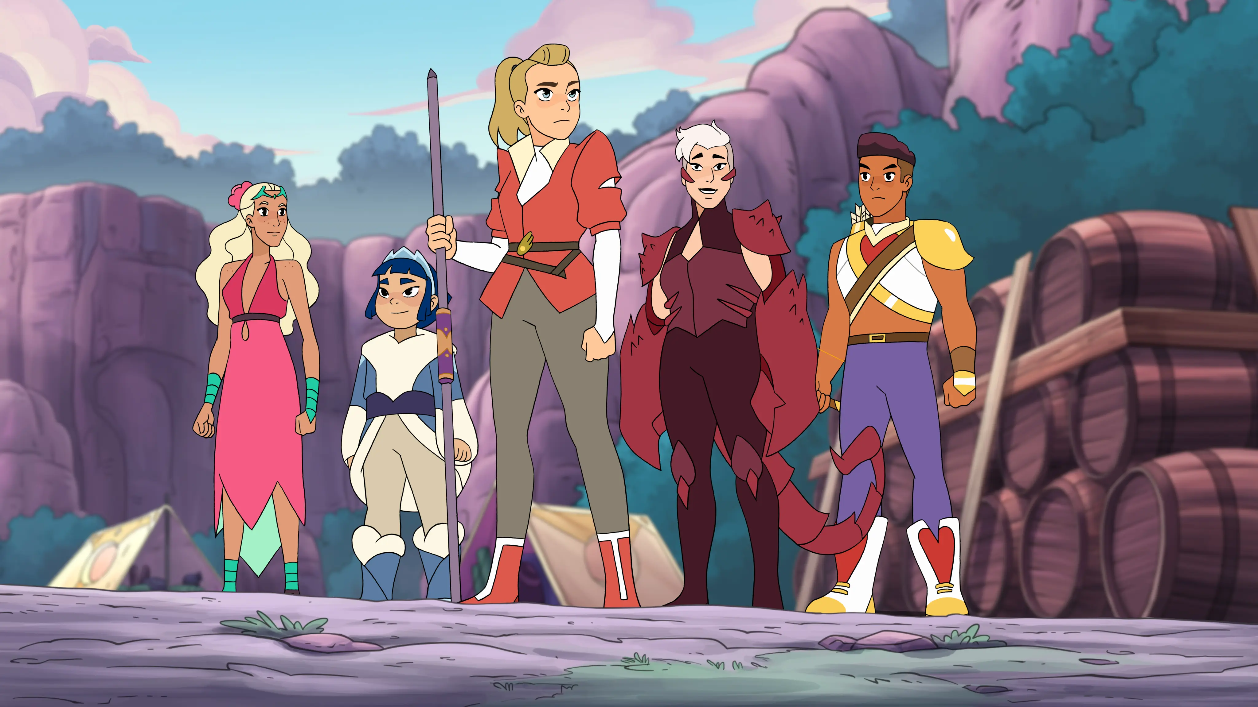 She-Ra and the Princesses of Power Final Season Perfuma, Frosta, Adora, Scorpia, Bow. In season 5, the ruthless Horde Prime has arrived and without the Sword of Protection and She-Ra, the Rebellion are facing their toughest challenge yet. Available on Netflix May 8th, 2020.