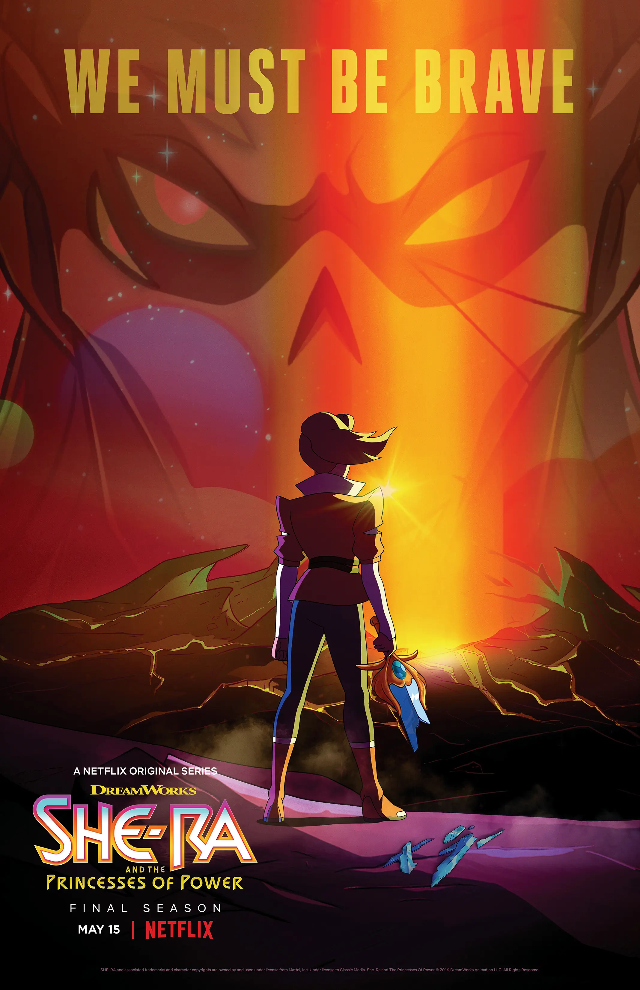 She-Ra and the Princesses of Power Final Season Teaser Poster. In season 5, the ruthless Horde Prime has arrived and without the Sword of Protection and She-Ra, the Rebellion are facing their toughest challenge yet. Available on Netflix May 8th, 2020.
