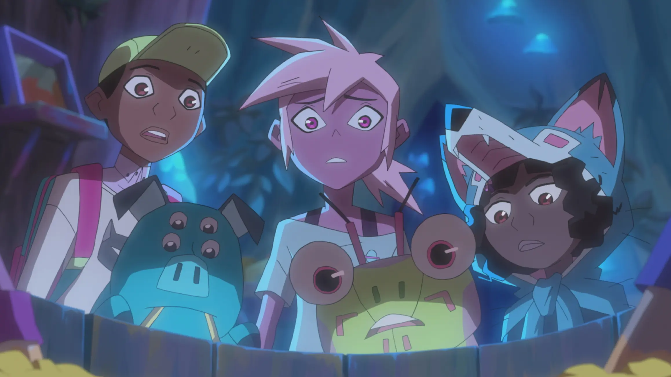 Benson (Coy Stewart), Mandu (Dee Bradley Baker), Kipo (Karen Fukuhara), Dave (Deon Cole), Wolf (Sydney Mikayla). DreamWorks Kipo and The Age of Wonderbeasts will return to Netflix June 12, for a second season filled with adventures through the whimsical, weird post-apocalyptic world of Las Vistas.