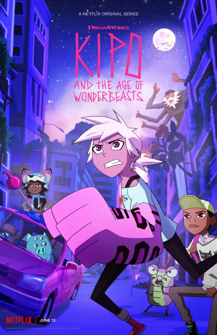 Kipo S2 Key Art. DreamWorks Kipo and The Age of Wonderbeasts will return to Netflix June 12, for a second season filled with adventures through the whimsical, weird post-apocalyptic world of Las Vistas.
