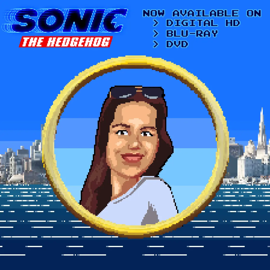 SONIC THE HEDGEHOG JESSICA PORTRAIT. The makers of the SONIC THE HEDGEHOG just surprised me with this incredible portrait that makes me feel like I was a real character in a SEGA game.