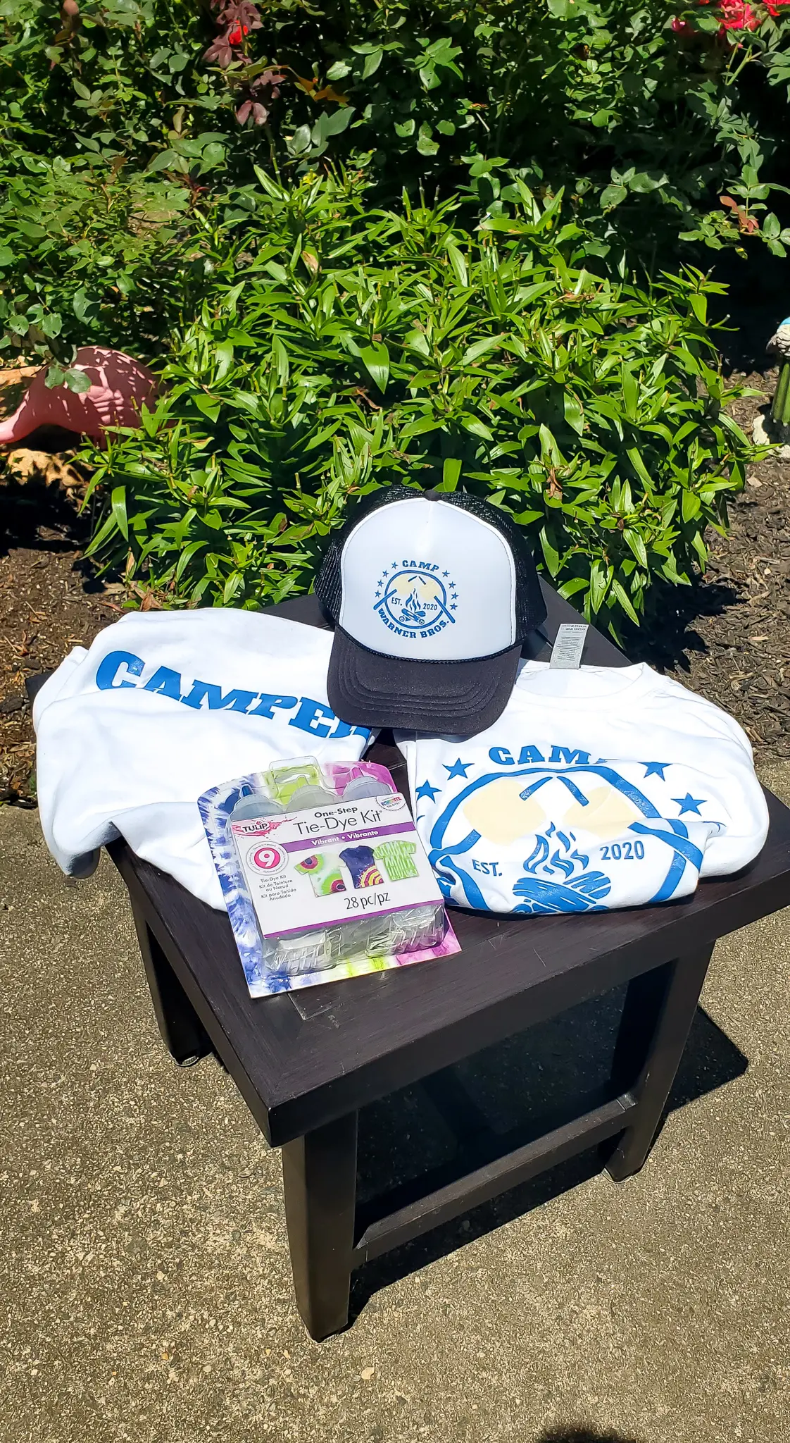 Camper Warner Bros. Tie-Dye Camper Shirts. Join us as we adventure through 8 weeks of Virtual Camp Warner Bros. Each week will feature a new fun family friendly activity and a Warner Bros. Show or Movie. This week featured a Camper Shirt Tie-Dye activity.