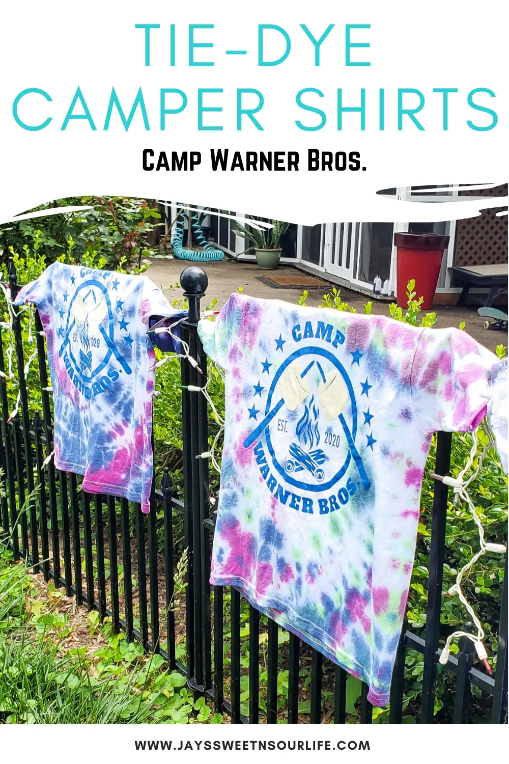 Tie-Dye Camper Shirts Camp Warner Bros. Join us as we adventure through 8 weeks of Virtual Camp Warner Bros. Each week will feature a new fun family friendly activity and a Warner Bros. Show or Movie. This week featured a Camper Shirt Tie-Dye activity.