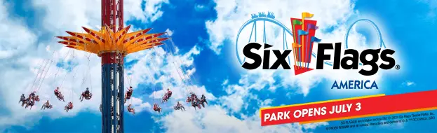 Six Flags American Reopening July 3. Six Flags America is welcoming back their guests starting Friday, July 3. With new safety measures, hygiene protocols and new technology systems to protect their guests and employees, they plan to open Hurricane Harbor for the summer crowd..