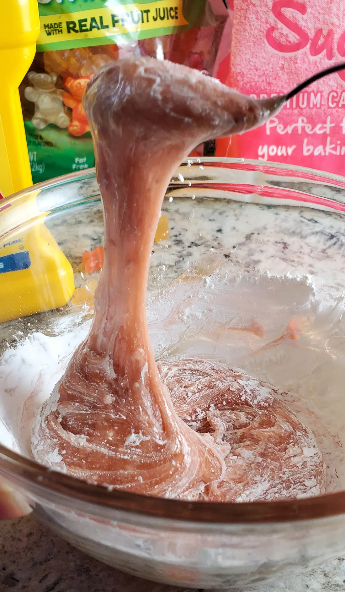 Gummy Bear Slime Mixed. Get ready for loveable bear hugs, digital culture references, life lessons, and Gummy Bear Slime!&nbsp;Stack the bears up, squish them down and make this adventurous slime that you can actually eat!
