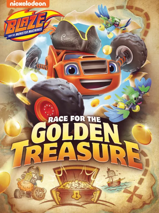 Blaze and the Monster Machines are speeding back onto DVD for all-new high-speed, high seas adventures in&nbsp;Blaze and the Monster Machines: Race for the Golden Treasure!&nbsp;Arriving on July 28, 2020, preschoolers can race along with Blaze and his friends as they embark on epic action-packed treasure hunts.