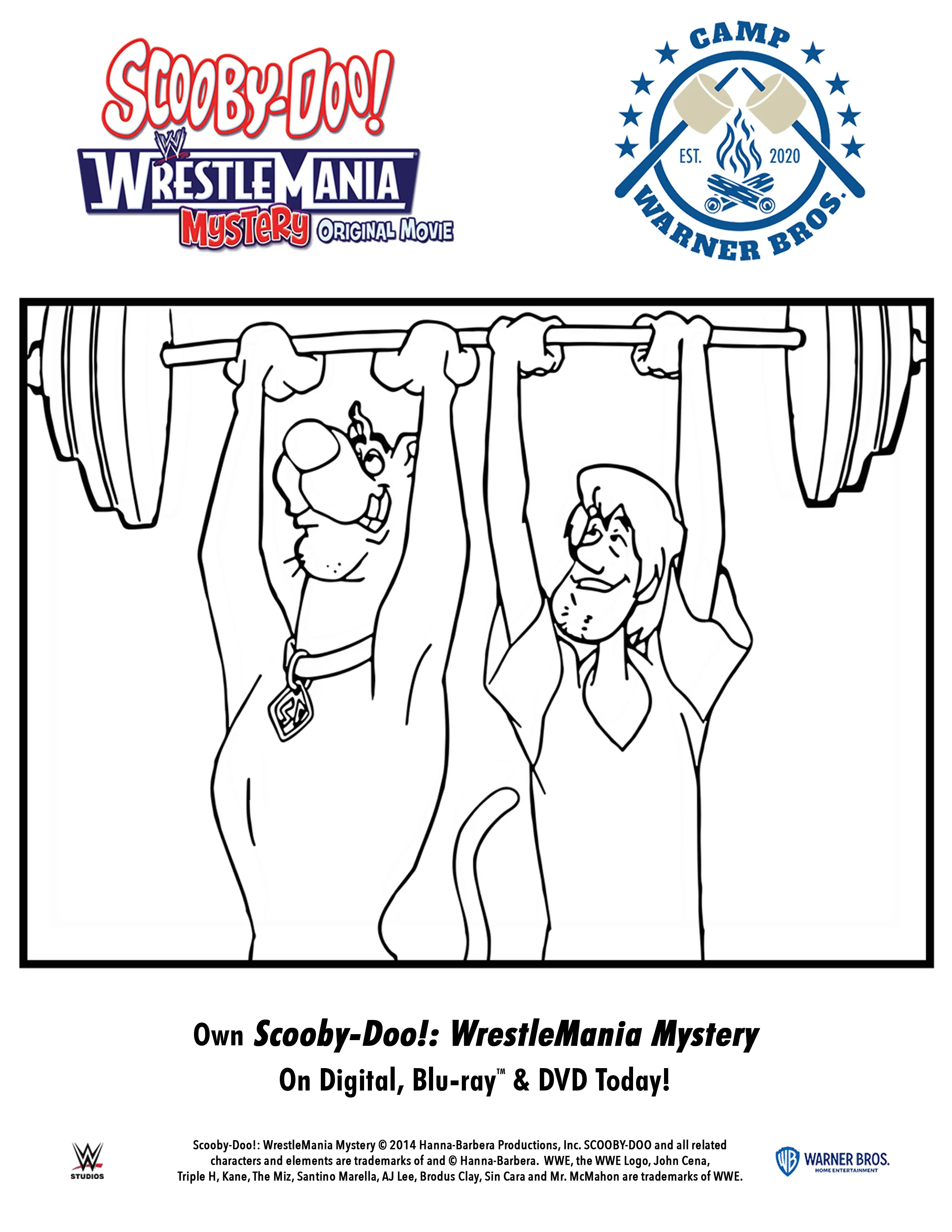 Scooby-Doo!: WrestleMania Mystery Coloring pages. When Shaggy and Scooby win tickets to WrestleMania&reg;, they convince the entire Mystery Inc. gang to travel to WWE City in the Mystery Machine to enjoy the show. Scooby-Doo!: WrestleMania Mystery&nbsp;is now available to own on Digital, Blu-ray & DVD