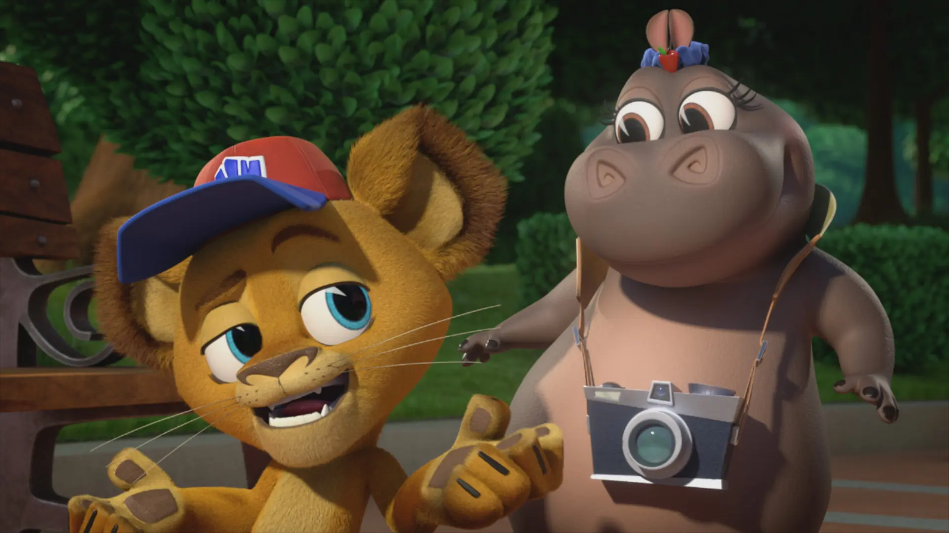 Madagascar A Little Wild Alex and Gloria. Filled with original music and dance-worthy songs, the lovable foursome Alex the Lion, Marty the Zebra, Melman the Giraffe, and Gloria the Hippo steal the show in Madagascar: A Little Wild. Capturing the iconic personalities of the four dynamos,&nbsp;Madagascar: A Little Wild&nbsp;showcases the team as kids residing in their rescue habitat at the Central Park Zoo.
