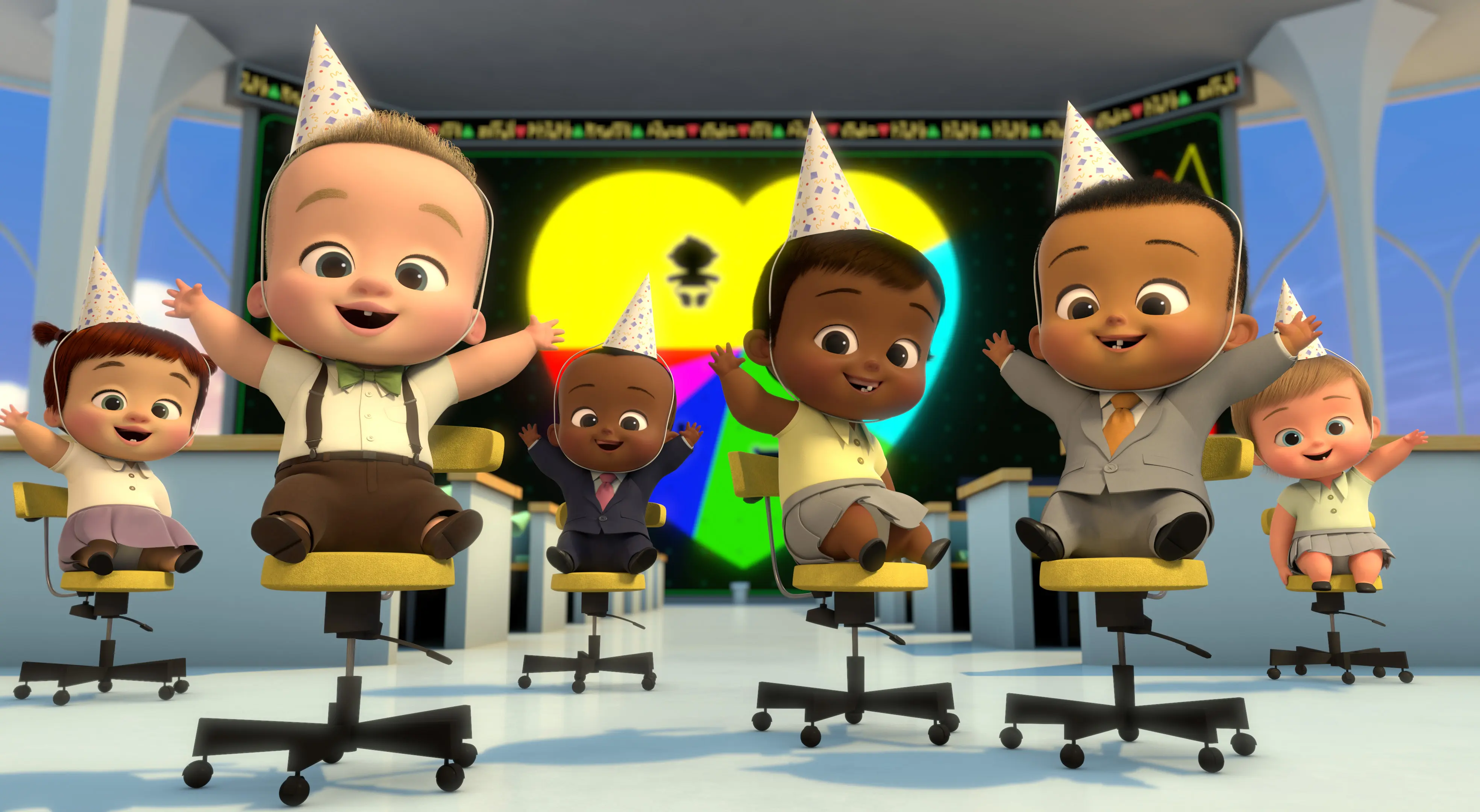 Baby Party DreamWorks The Boss Baby: Get That Baby!. Welcome to the Baby Corp Job Simulator! Through a series of interactive (and hilarious) choices, you will fight off Boss Baby&rsquo;s villains, save Baby Corp, and discover the perfect position for the company&rsquo;s newest recruit: you! DreamWorks The Boss Baby Get That Baby! interactive special comes to Netflix on September 1st.