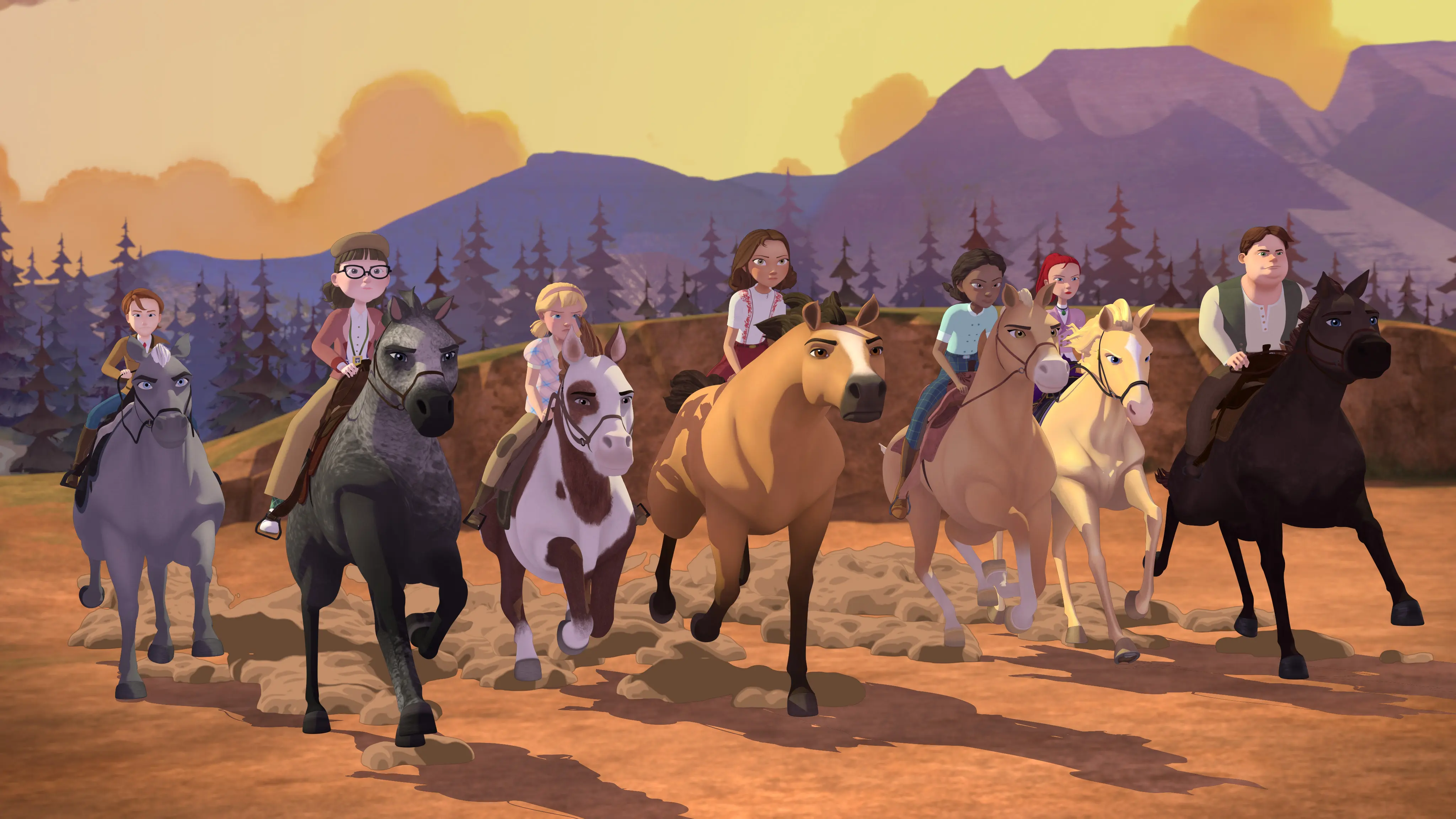 Spirit Riding Academy Part 2 Group. Inspired by the 2002 Oscar-nominated film ?Spirit: Stallion of the Cimarron,&nbsp;DreamWorks Spirit Riding Free?: Riding Academy Part 2&nbsp;takes place during their final term as Foals, Lucky, Pru & Abigail have finally adjusted to life at Palomino Bluffs Riding Academy when Mariciela announces that she and Mystery will be joining them!