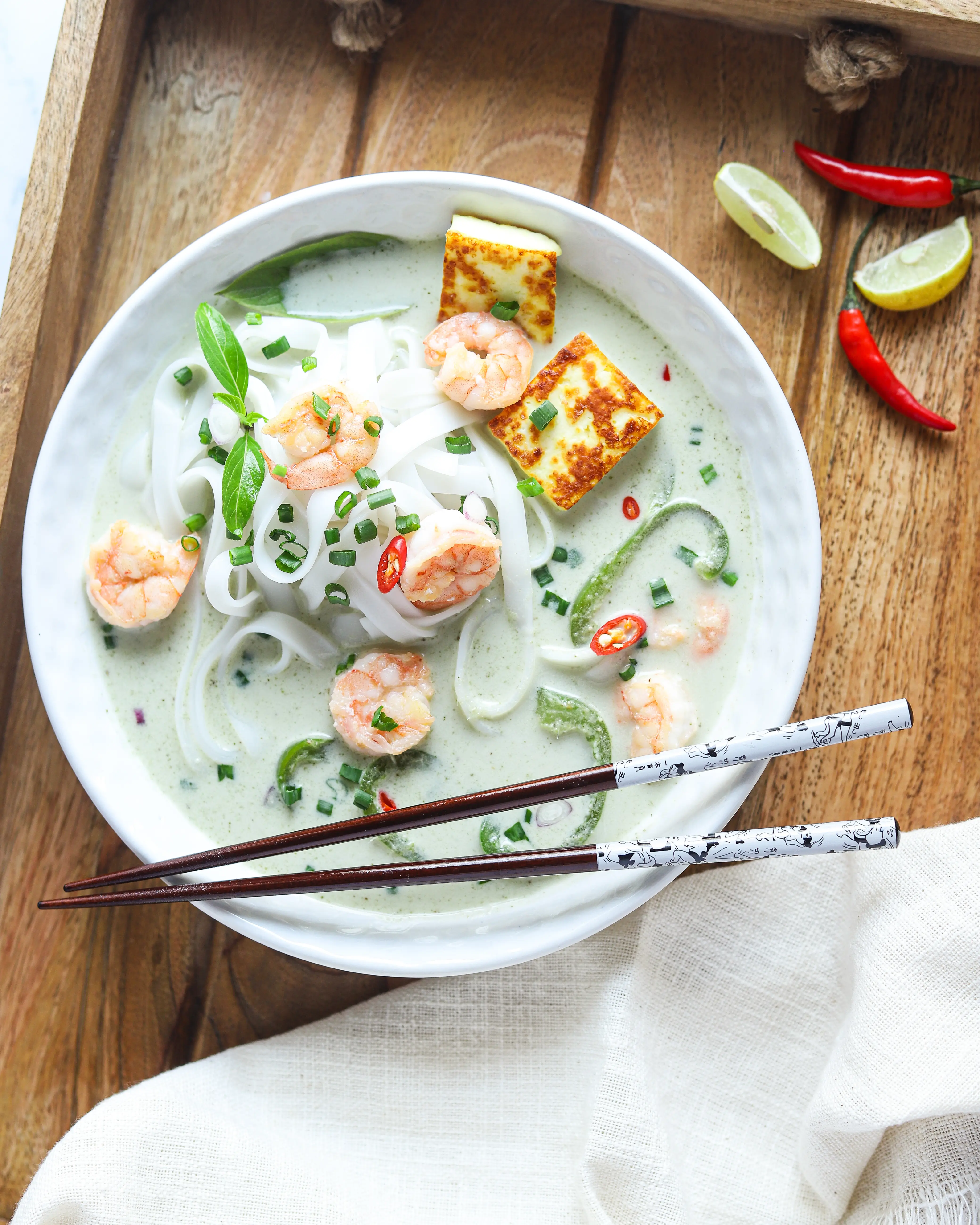 Thai Green Curry Noodles. These Thai Green Curry Noodles boast a flavorful broth made with coconut milk and fresh ingredients. Fill your bowl with fresh veggies, shrimp, tofu, and rice noodles for a flavorful easy weeknight dinner recipe.