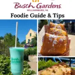 Taste of Busch Gardens Guide. Sip, sample, and soar at this limited-capacity during the Taste of Busch Gardens special event in Williamsburg, VA. Select areas of the park will be open so there is plenty of room to safely enjoy specialty food and drinks as you stroll through our 6 charming villages.