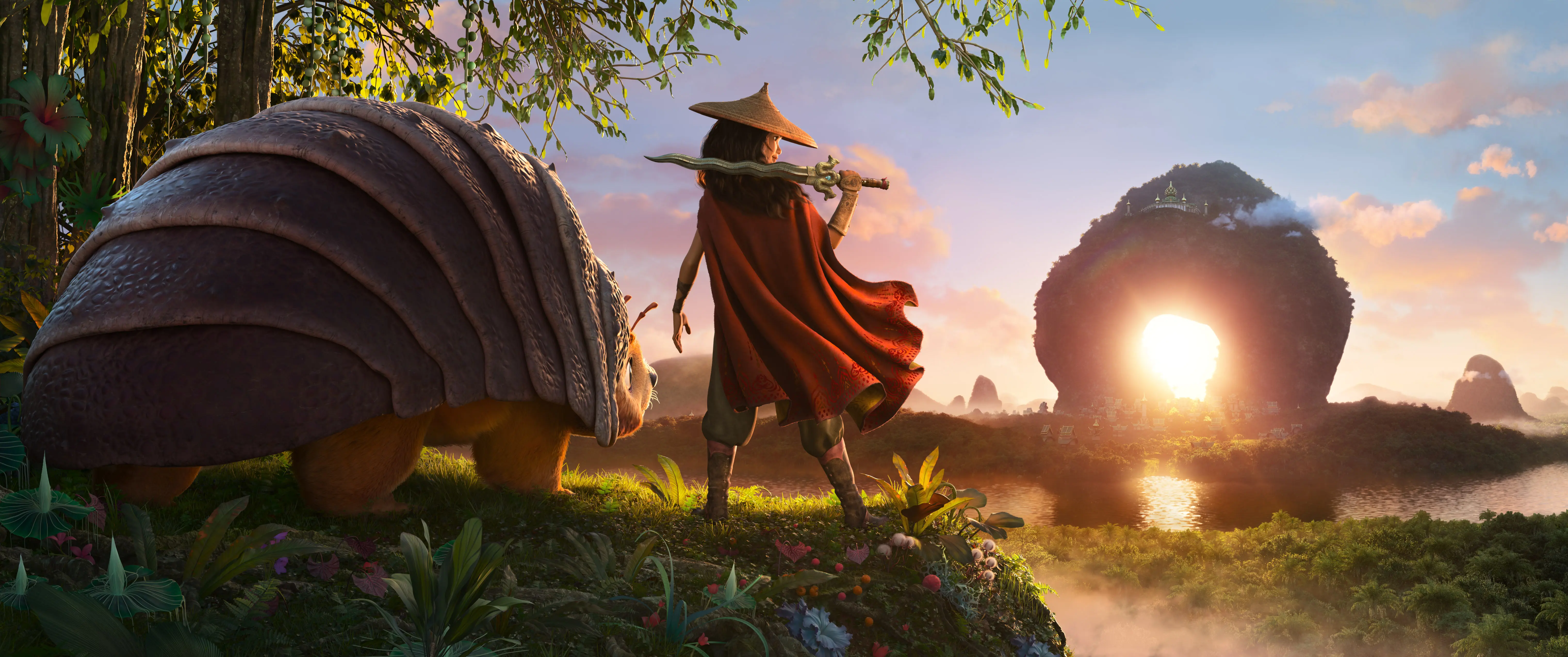 Raya and The Last Dragon Scene. Grab a first look at the new trailer for Walt Disney Animation Studios Raya and the Last Dragon featuring Kelly Marie Tran as the voice of Raya. A lone warrior whose mission is to track down the legendary last dragon in a bid to save Kumandra and unite its lands. Walt Disney Animation Studios&rsquo; &ldquo;Raya and the Last Dragon&rdquo; opens in U.S. theaters on March 12, 2021.