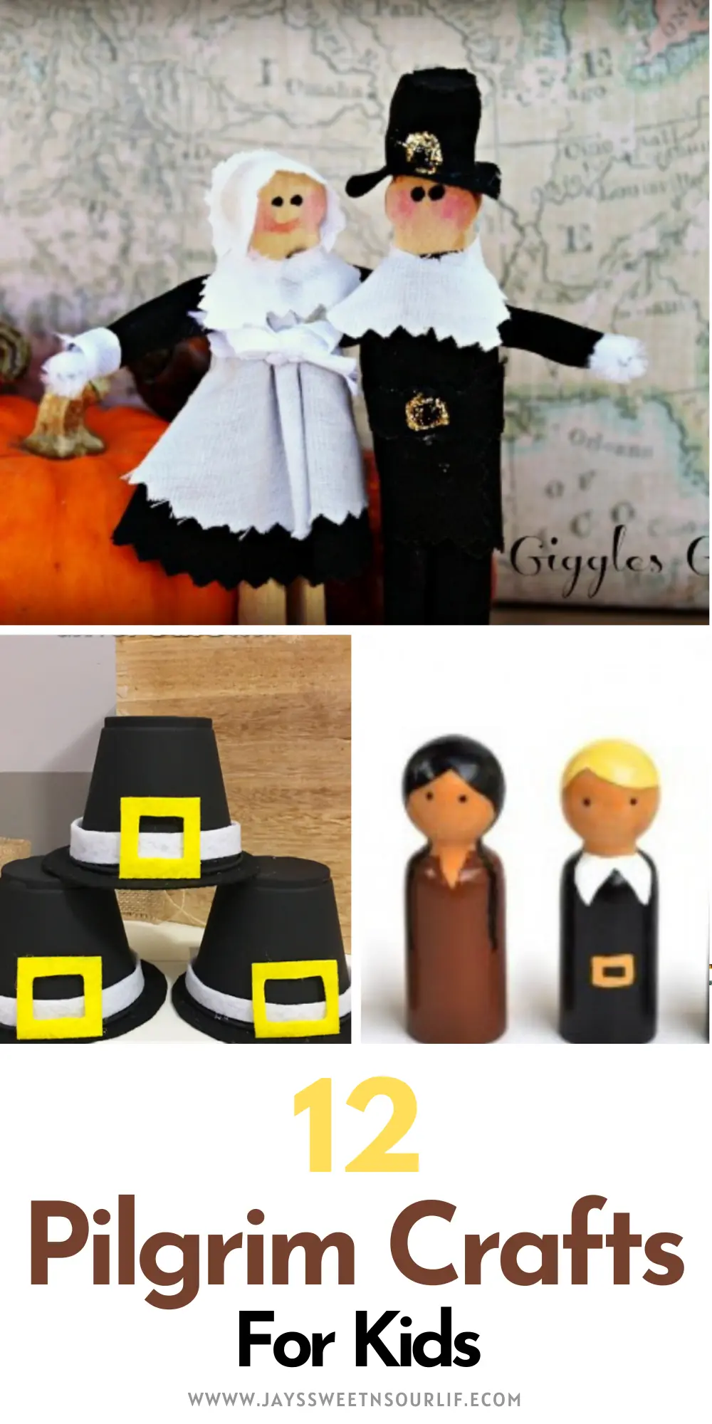 Get crafty with these 12 Pilgrim Crafts for Kids, perfect for are all ages. These fun crafts are a fun family-friendly Thanksgiving activity. Decorate your homes or your use your creations for table toppers for your family's Thanksgiving dinner.&nbsp;