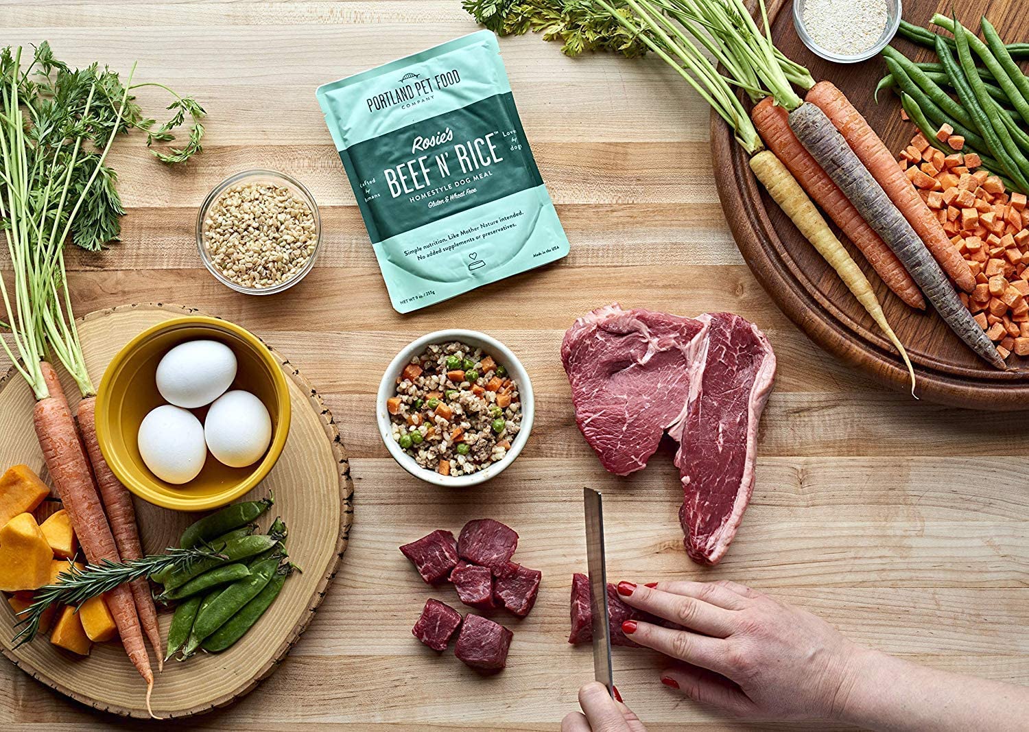 Image for Portland Pet Food Company Natural Wet Dog Food Pouches Salmon and Beef