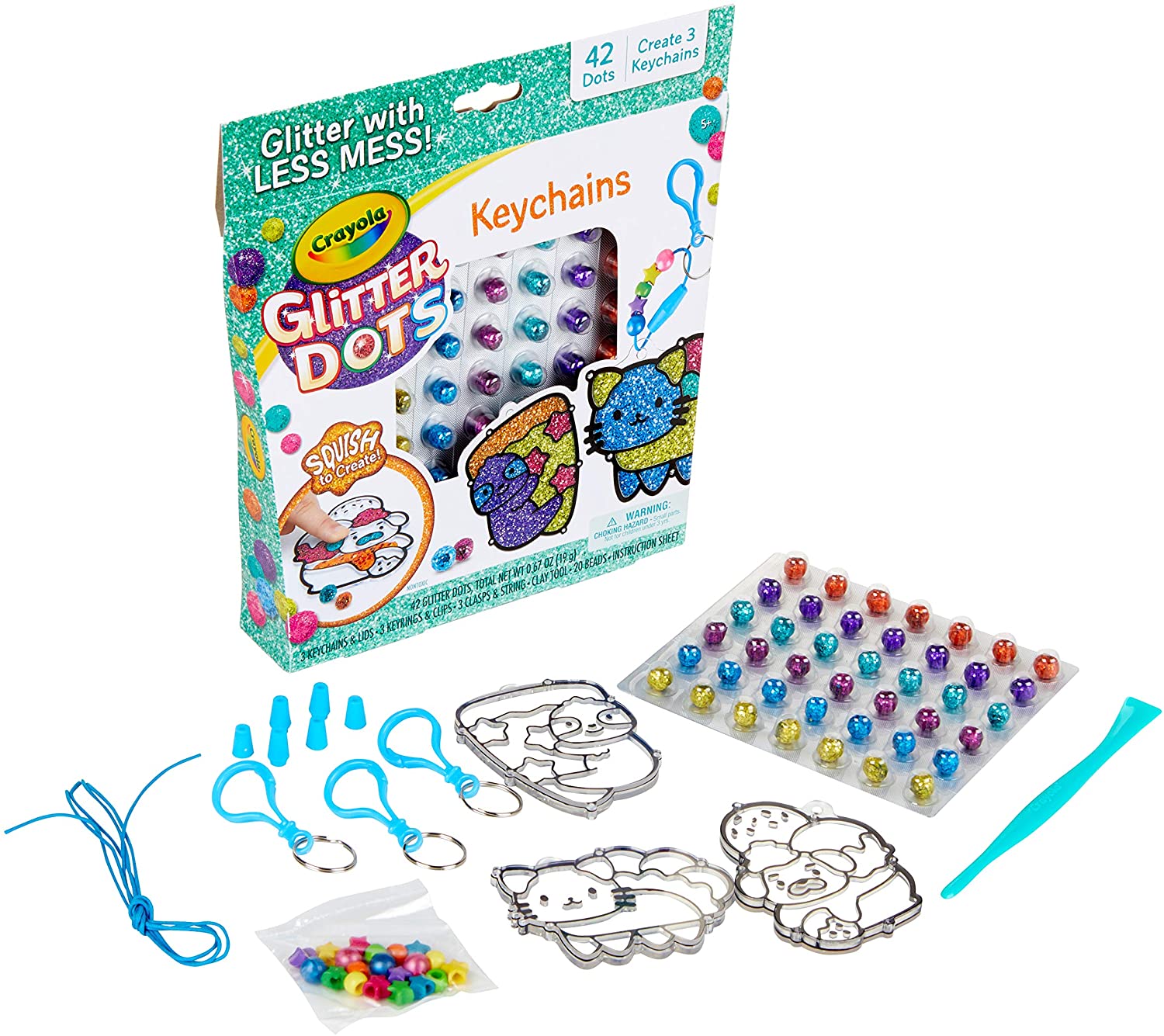 Image for Crayola Glitter Dots DIY Keychains Craft Kit