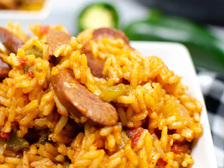 Instant Pot Andouille Sausage Jambalaya Recipe. An authentic Instant Pot Andouille Sausage Jambalaya recipe that can be made in 30 minutes! This flavorful easy one-pan jambalaya recipe is made with andouille sausage, bell peppers, onion, celery, and spices. It's an instant family favorite recipe that is perfect for busy nights.