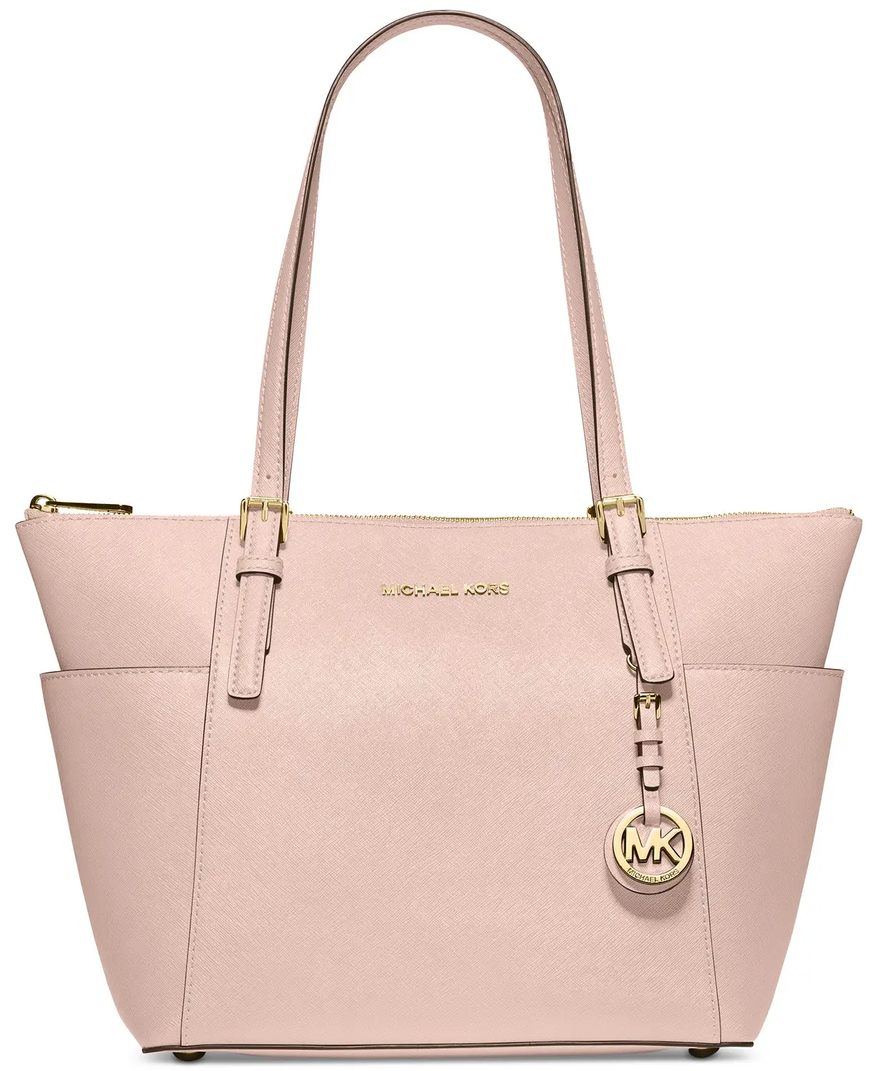 Textured leather, luxe hardware and elegant contours make the Jet Set East West large tote from MICHAEL Michael Kors the ultimate travel companion for any getaway.