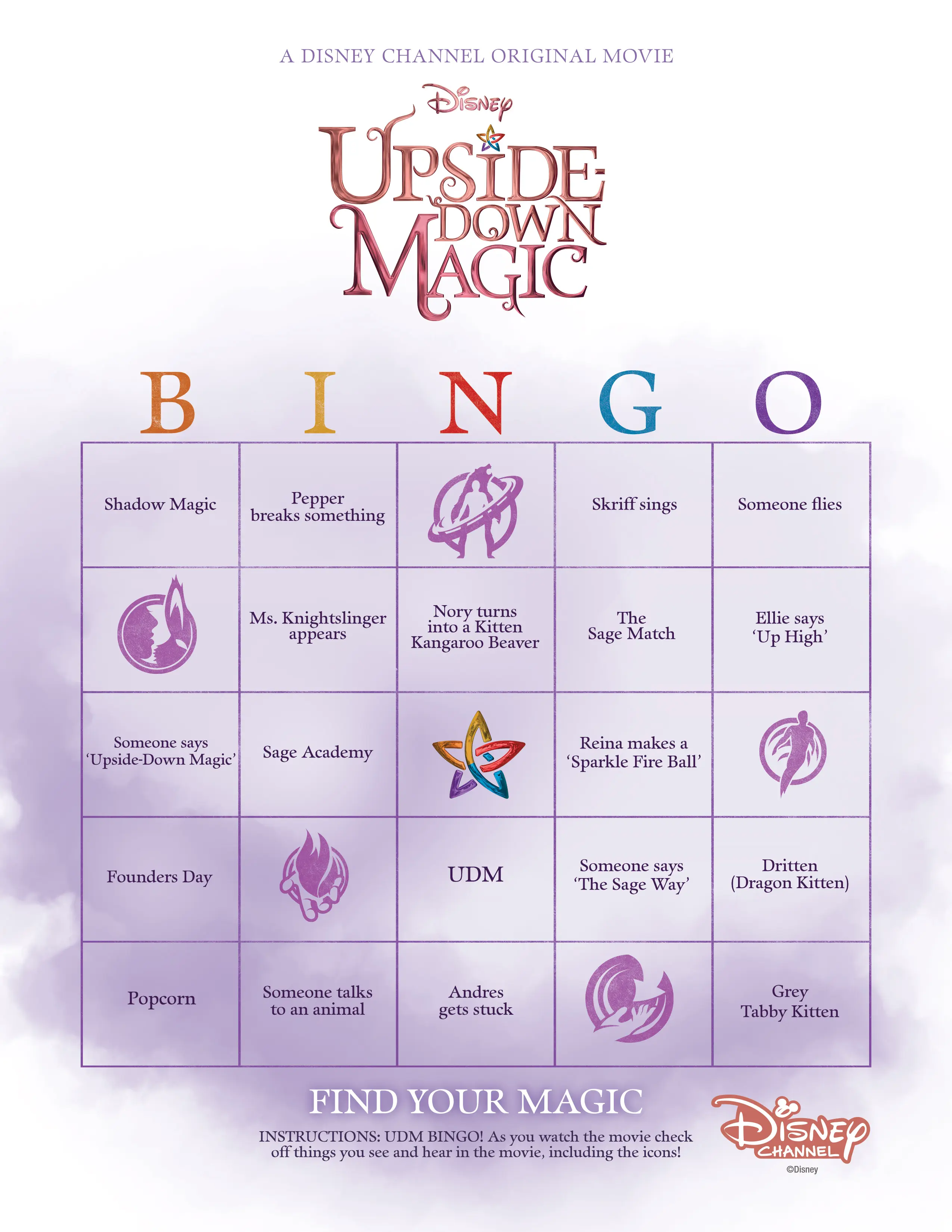 Upside Down Magic Printable Bingo. Can Nory prove that she can do magic the right side up way? An enchanting twist on a classic story of friendship and self-discovery, Disney's Upside-Down Magic is now available to own on Digital and DVD.