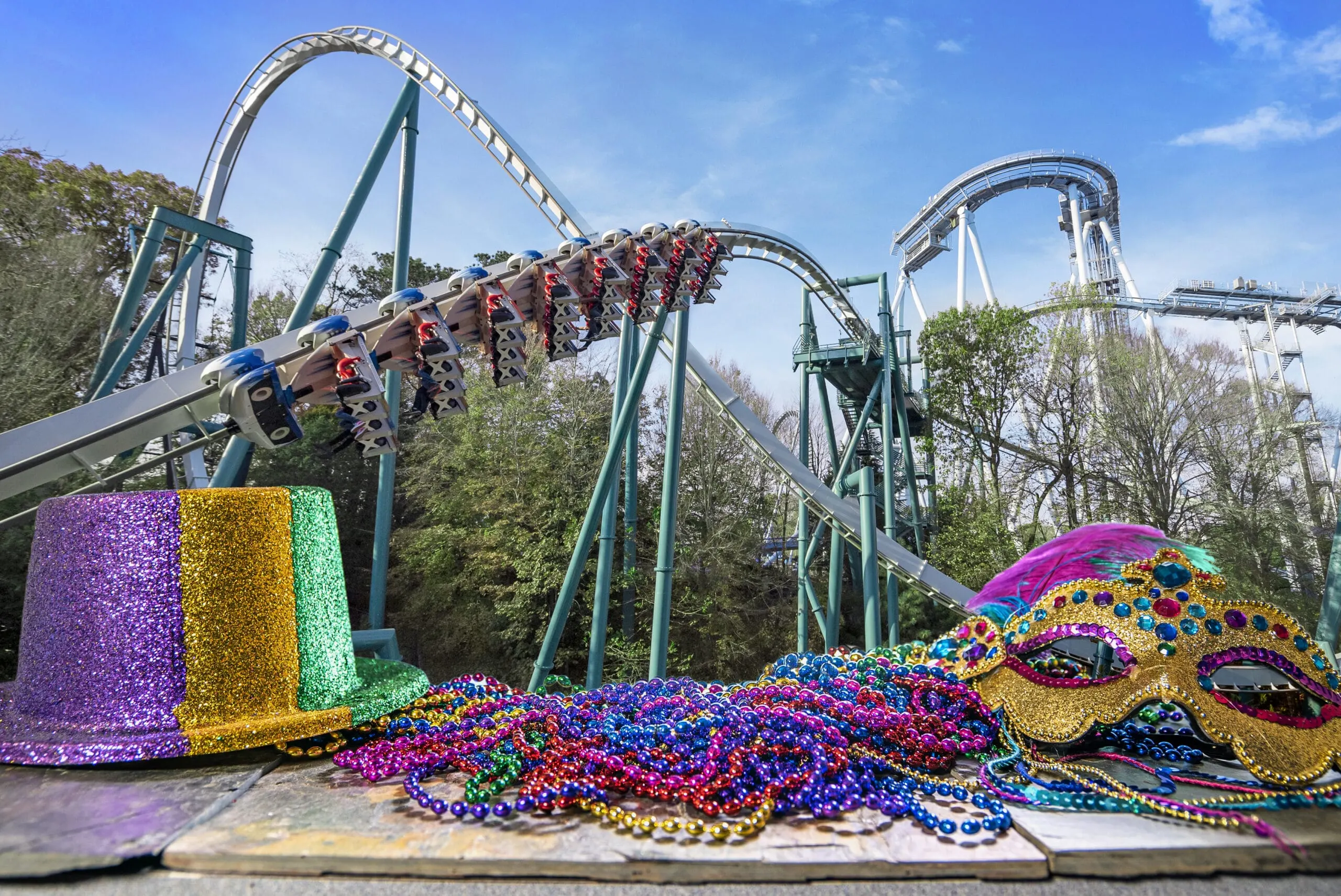Mardi Gras_Alpengeist. Enjoy the new Busch Gardens Williamsburg 2021 special events that offer socially distanced fun and entertainment all year long. Busch Gardens will be the place for all things fun, new, and safe in 2021.