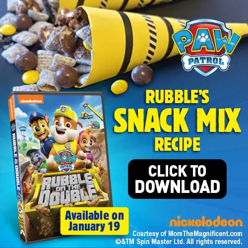 Let's dig it! In celebration of today's release of PAW Patrol: Rubble on the Double, available now on DVD, we're so excited to share this super tasty Rubble's Snack Mix recipe. 