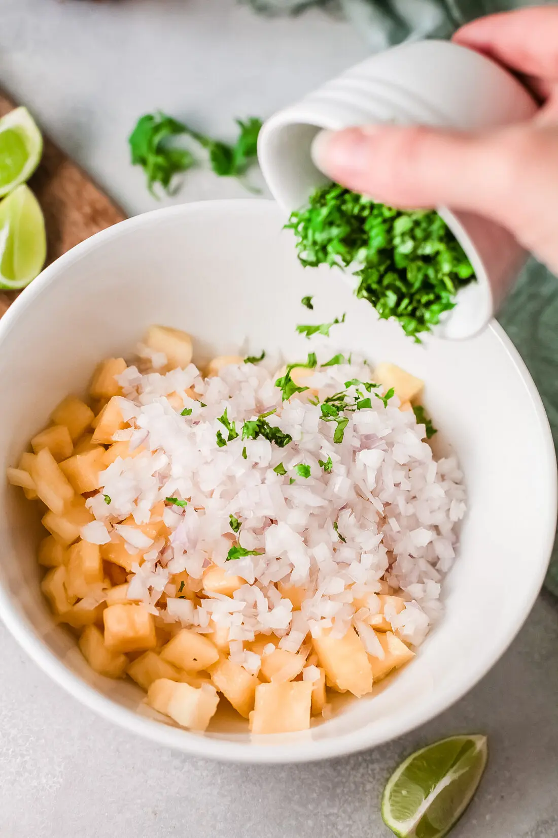 A fresh and simple pineapple salsa recipe that goes great with tacos and tortilla chips. Made with fresh-cut pineapple, peppers, onions, lime juice, and cilantro. It's an easy-to-make dip recipe that pairs well with other summertime recipes.