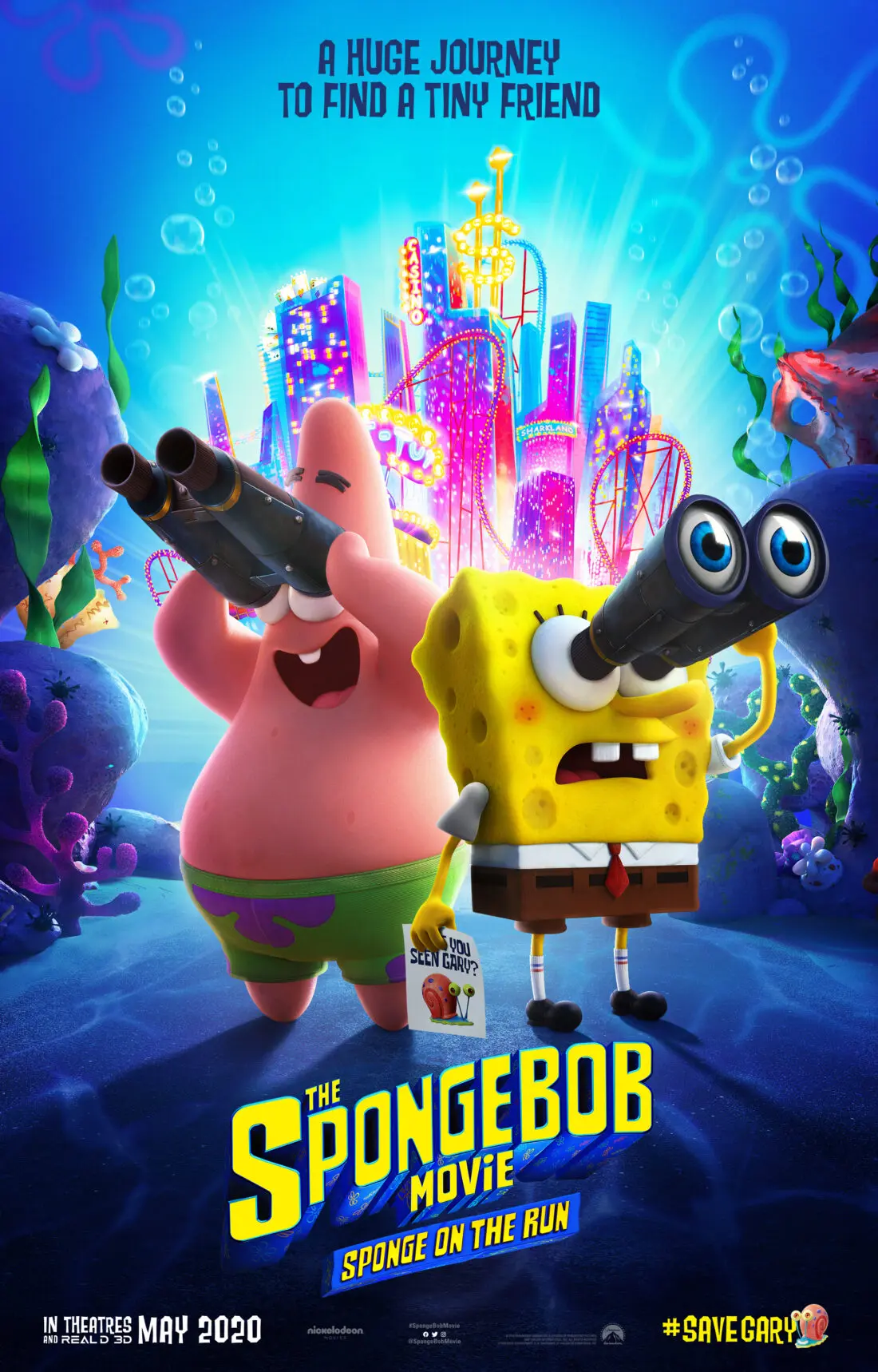 In the first-ever all CGI SpongeBob motion picture event, THE SPONGEBOB MOVIE: SPONGE ON THE RUN, SpongeBob SquarePants, his best friend Patrick, and the Bikini Bottom gang star in their most epic adventure movie yet!