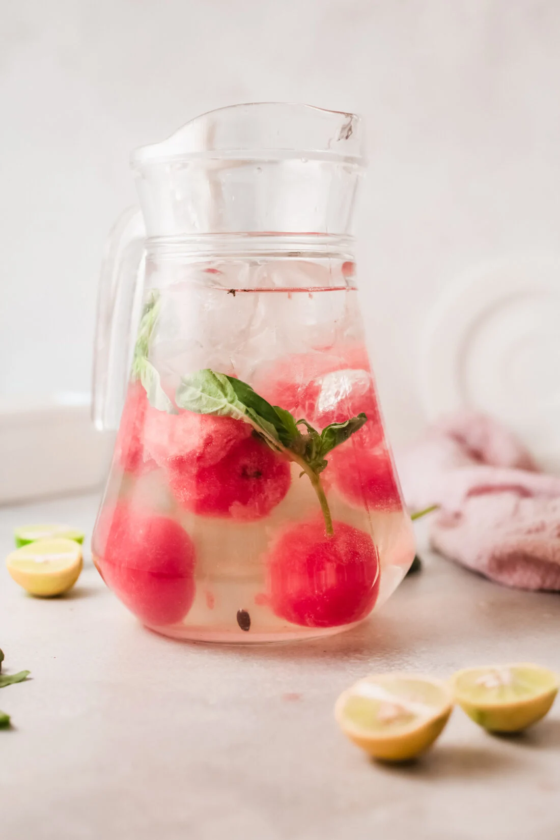 Enjoy this refreshing Sparkling Watermelon Juice on a hot summer day. Made with fresh ingredients, including watermelon and basil leaves, It's the perfect summer drink.