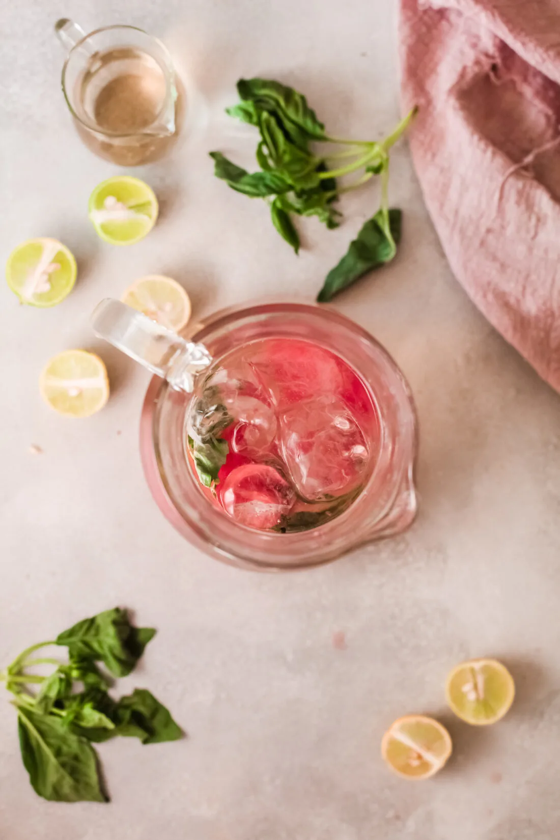 Enjoy this refreshing Sparkling Watermelon Juice on a hot summer day. Made with fresh ingredients, including watermelon and basil leaves, It's the perfect summer drink.