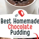 Better than boxed pudding, this easy homemade chocolate pudding is made with a few simple ingredients, plus a special ingredient, crushed cookies. Use this pudding recipe for pie filling and frozen pudding pops!