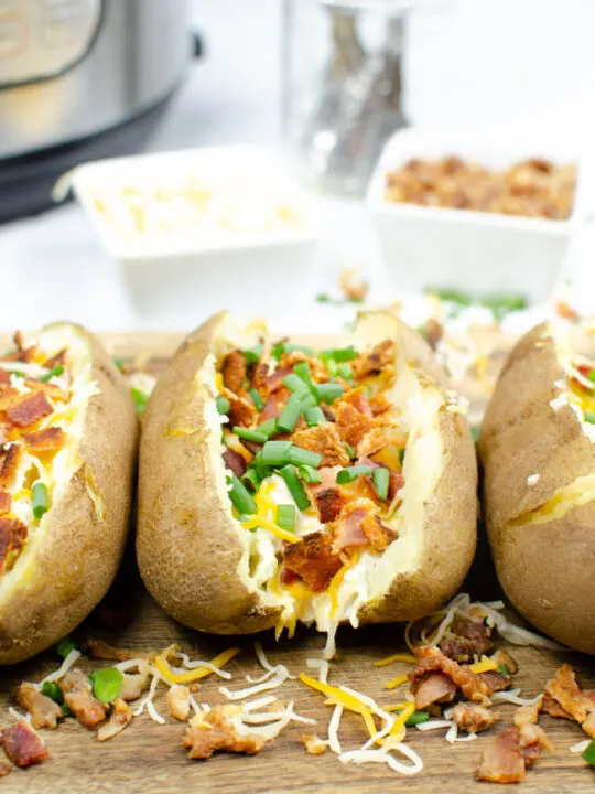 This foolproof recipe creates fluffy, fork-tender potatoes in half the time of the oven. Instant Pot Baked Potatoes use no foil and are great for busy nights. It's a pressure cooker recipe that's ready in just minutes.
