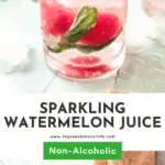 Enjoy this refreshing Sparkling Watermelon Juice on a hot summer day. Made with fresh ingredients, including watermelon and basil leaves, It's the perfect summer drink.