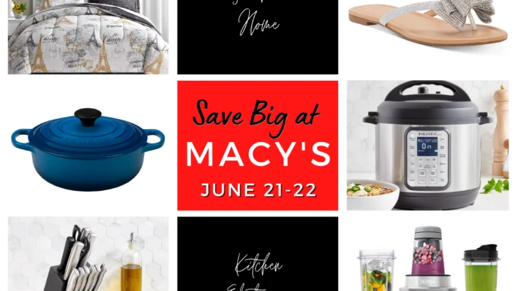 Save Big at Macy's from June 21-22 with limited-time special savings on everything from kitchenware to luggage, fragrances, and apparel. See what my hot picks are for the sales event, and also enter to win in Savings.com&rsquo;s #SaveBigAtMacys giveaway. Win one of four $250 e-gift card prizes from Macy&rsquo;s!