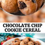 This easy Homemade Chocolate Chip Cookie Cereal recipe tastes way better than store-bought boxed cereal! Try my homemade cookie crisp cereal recipe that features sweet, crunchy mini cookies that are bursting with mini chocolate chips and can be made in minutes!