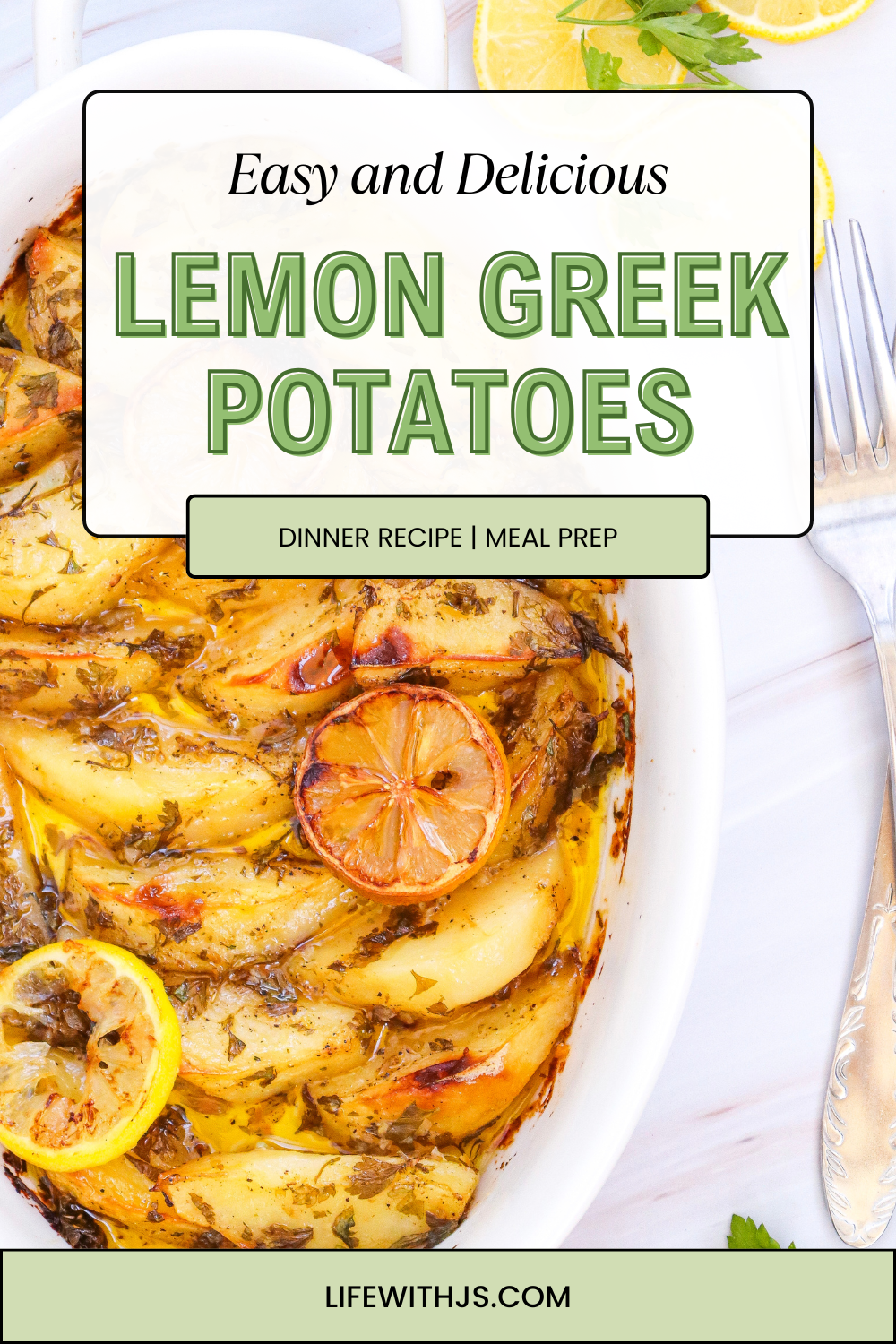 Bright, zesty, and so delicious, these Lemon Greek Potatoes are the side dish that everyone will love! With a crispy outside, fluffy inside, this easy make ahead recipe is perfect for holidays or everyday dinners.